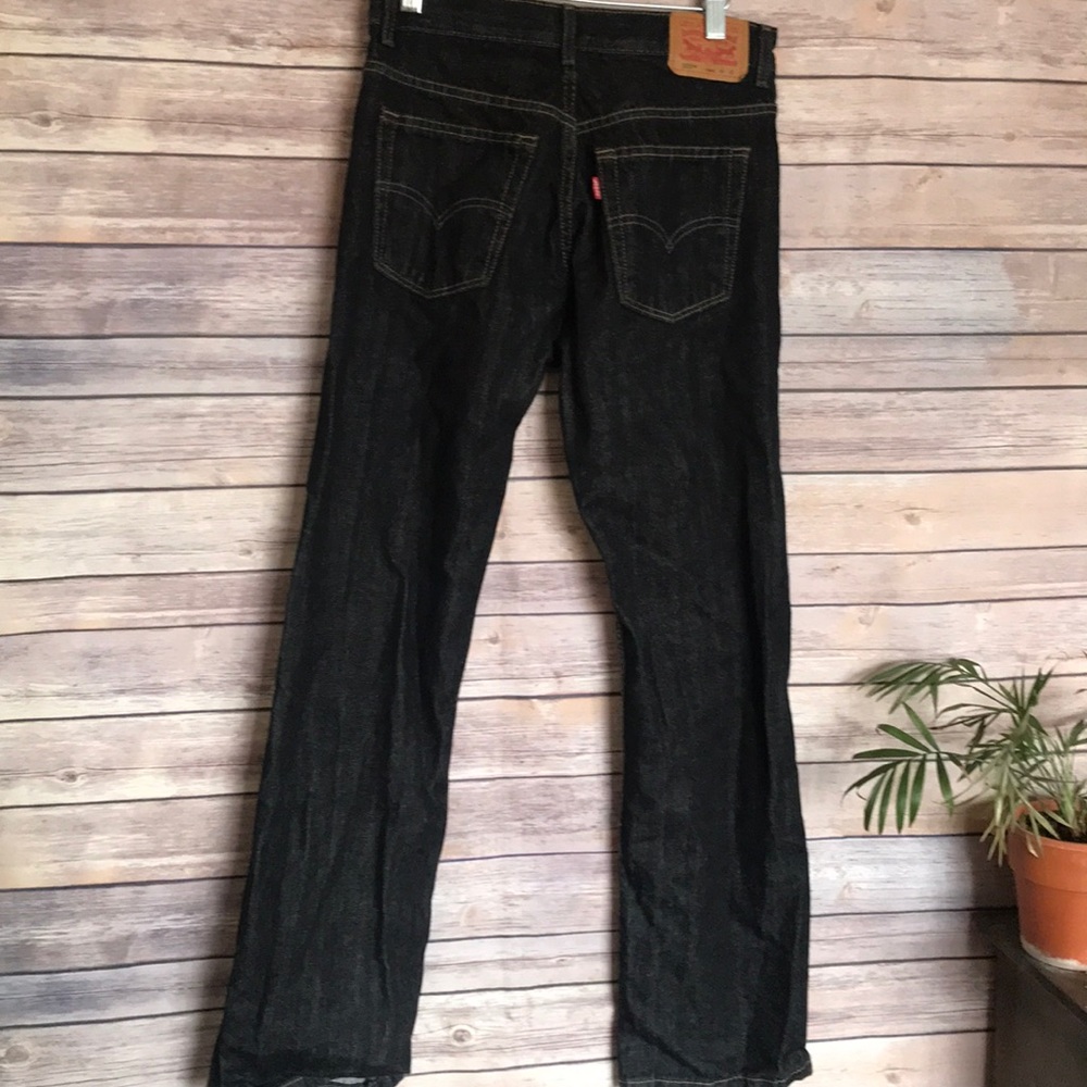 Levi’s 505 straight leg black denim jeans